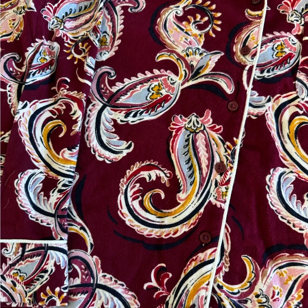 NWT Liz Claiborne Burgundy Paisley Pajamas size XXL - Picture 6 of 10